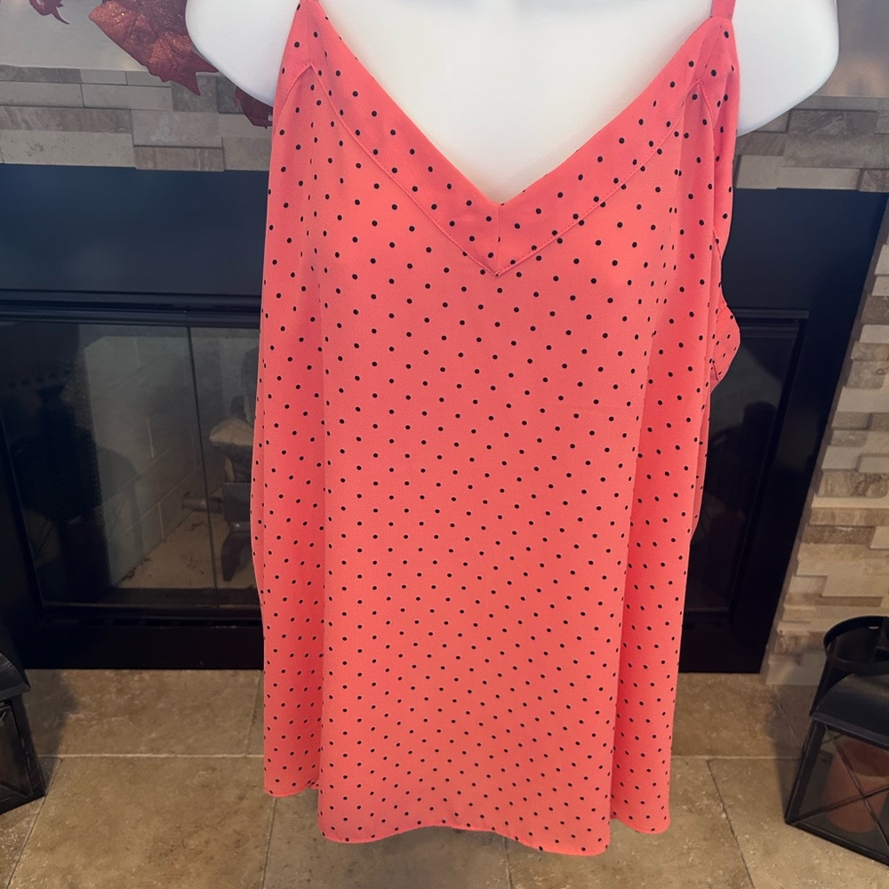 Torrid Peach Polka Dot Tank Top